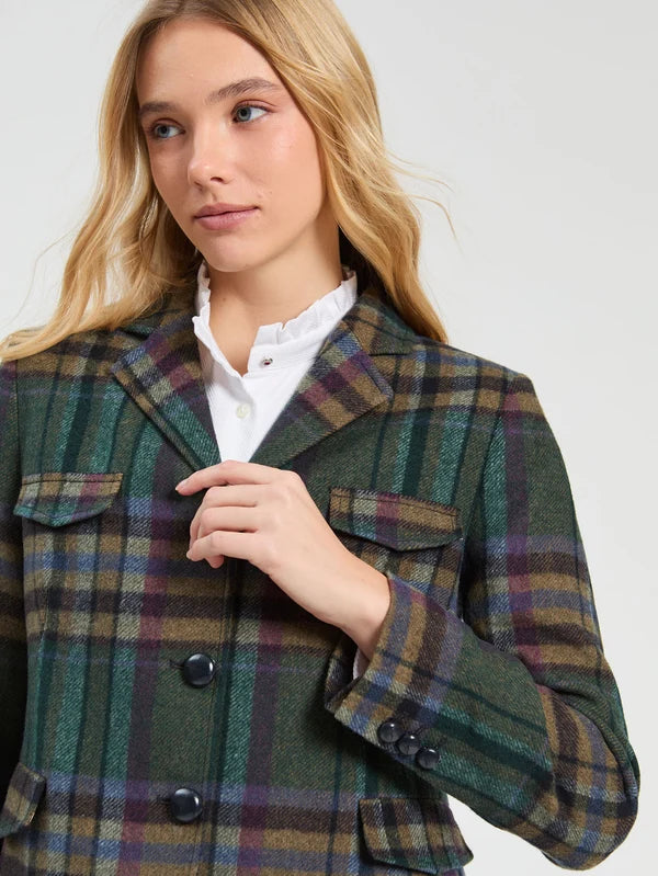 Vilagallo Maya Italian Green &amp; Check Blazer