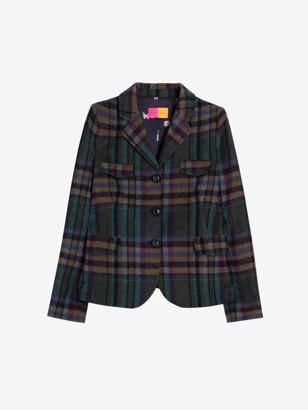 Vilagallo Maya Italian Green &amp; Check Blazer