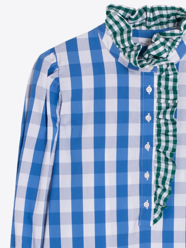 Vilagallo Volantes Vichy Check Shirt