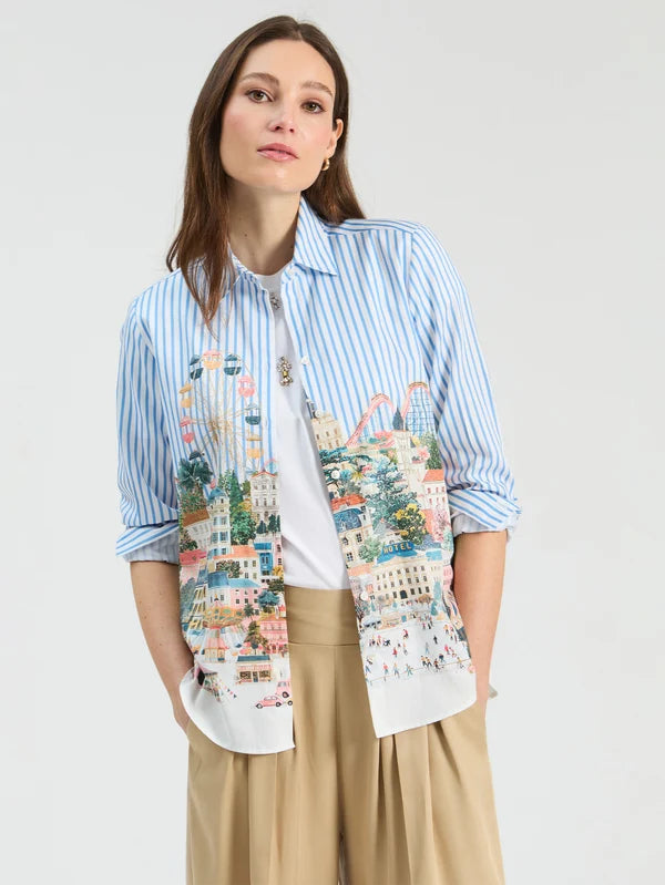 Vilagallo Gaby Cotton Print European Shirt
