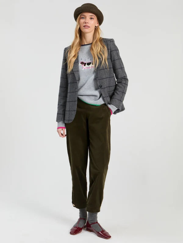 Vilagallo Navy/Grey Helen Plaid Blazer
