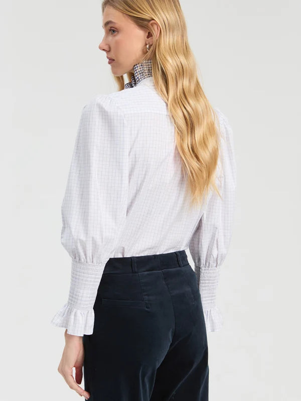 Vilagallo Cotton Volantes Mini Plaid  Shirt