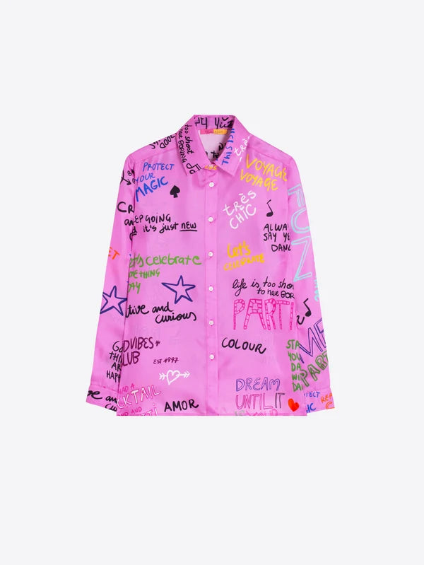 Vilagallo Noiria Silk Ferris Wheel Print Shirt