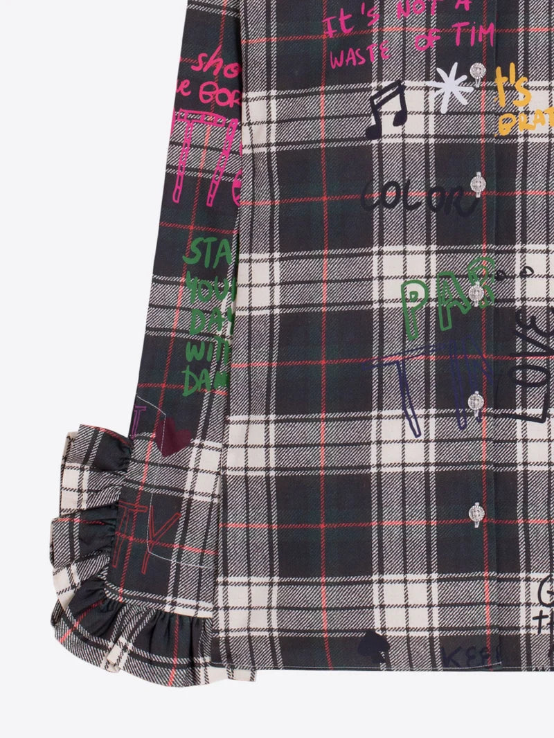 Vilagallo Volantes Grafitti Plaid Shirt