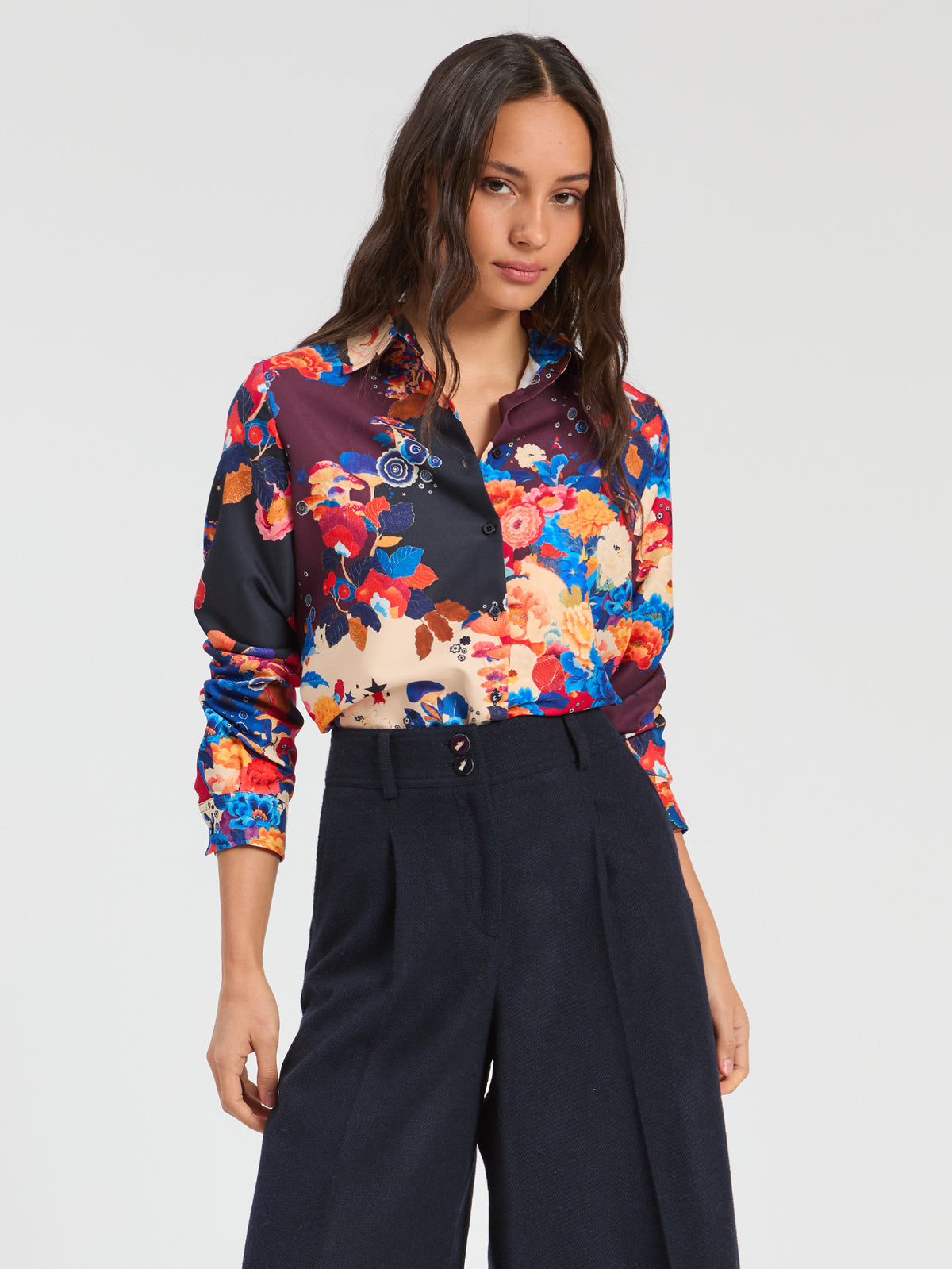 Vilagallo Artistic Floral &amp; Mushroom Shirt