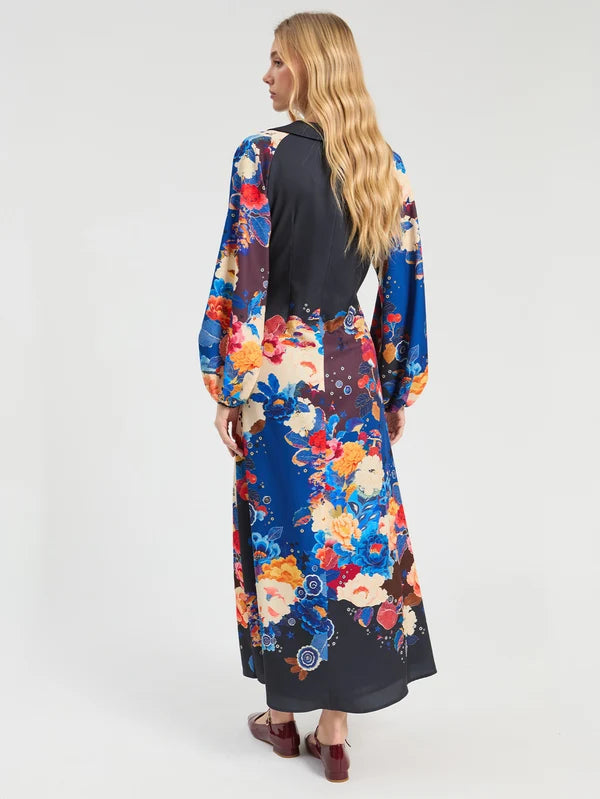 Vilagallo Eugenia Artistic Floral Long Dress