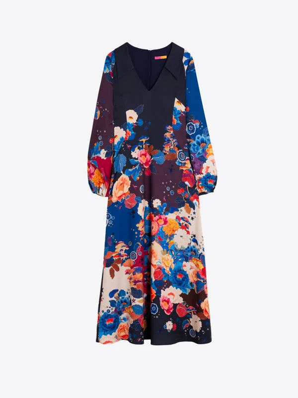 Vilagallo Eugenia Artistic Floral Long Dress