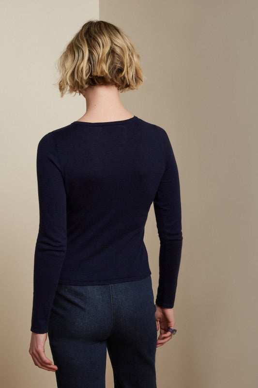 KING LOUIE  Blue Cardigan Round Neck Cocoon