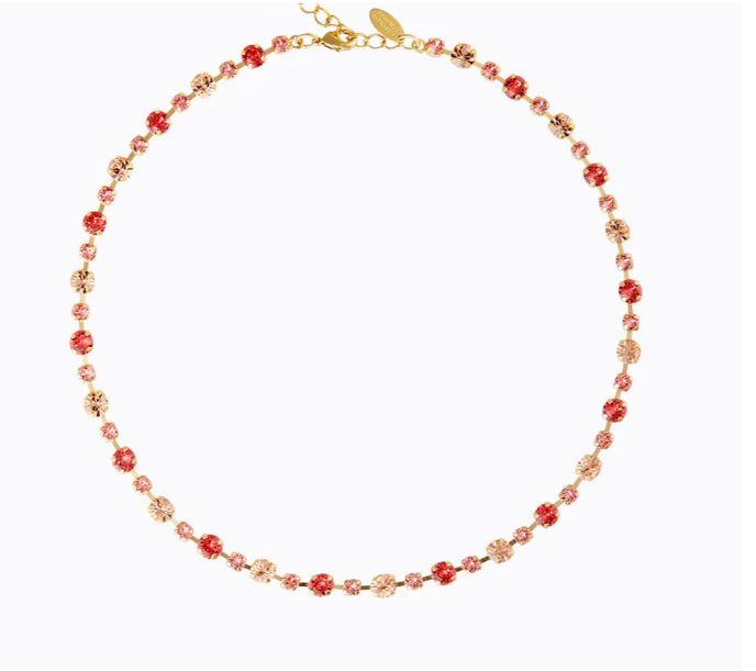 Caroline Svedbom Calanthe Gold Necklace Peach Fuzz Combo