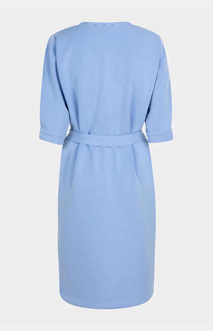 Esqualo Sky Blue V Neck Cotton Dress