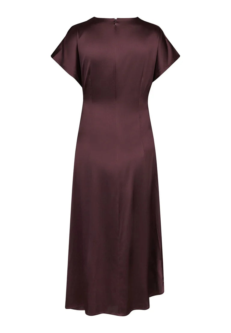 Dea Kudibal Jacinta Berry Wine Dress With Pleat Detail