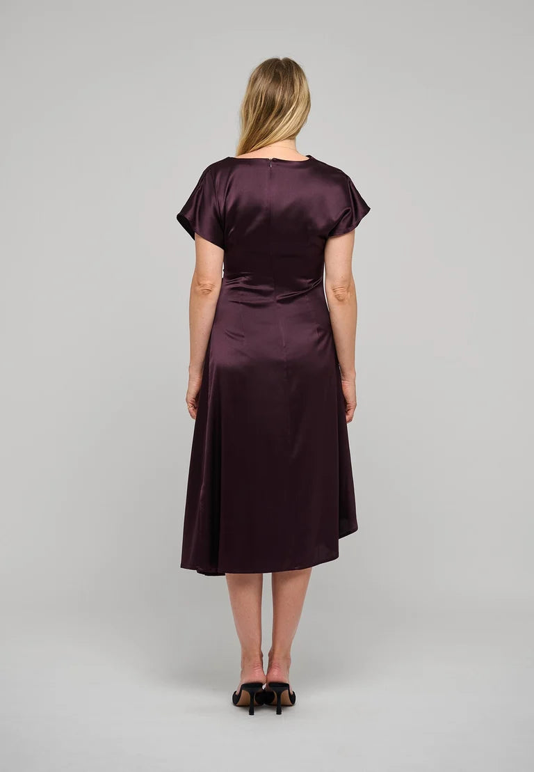 Dea Kudibal Jacinta Berry Wine Dress With Pleat Detail