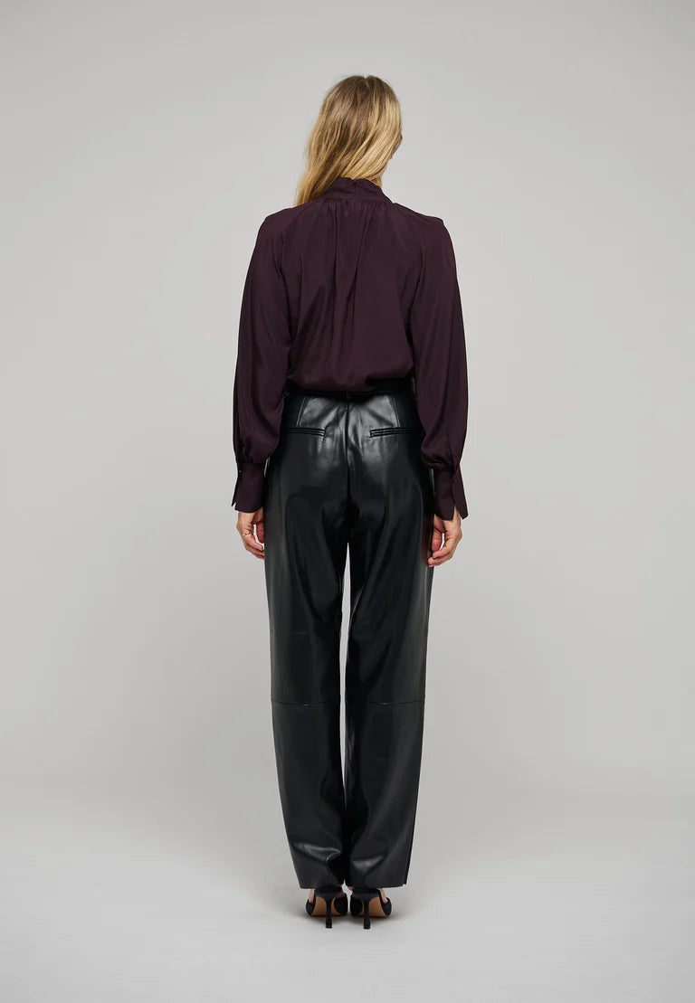 Dea Kudibal Madeline Berry Wine Blouse With Drape Detail