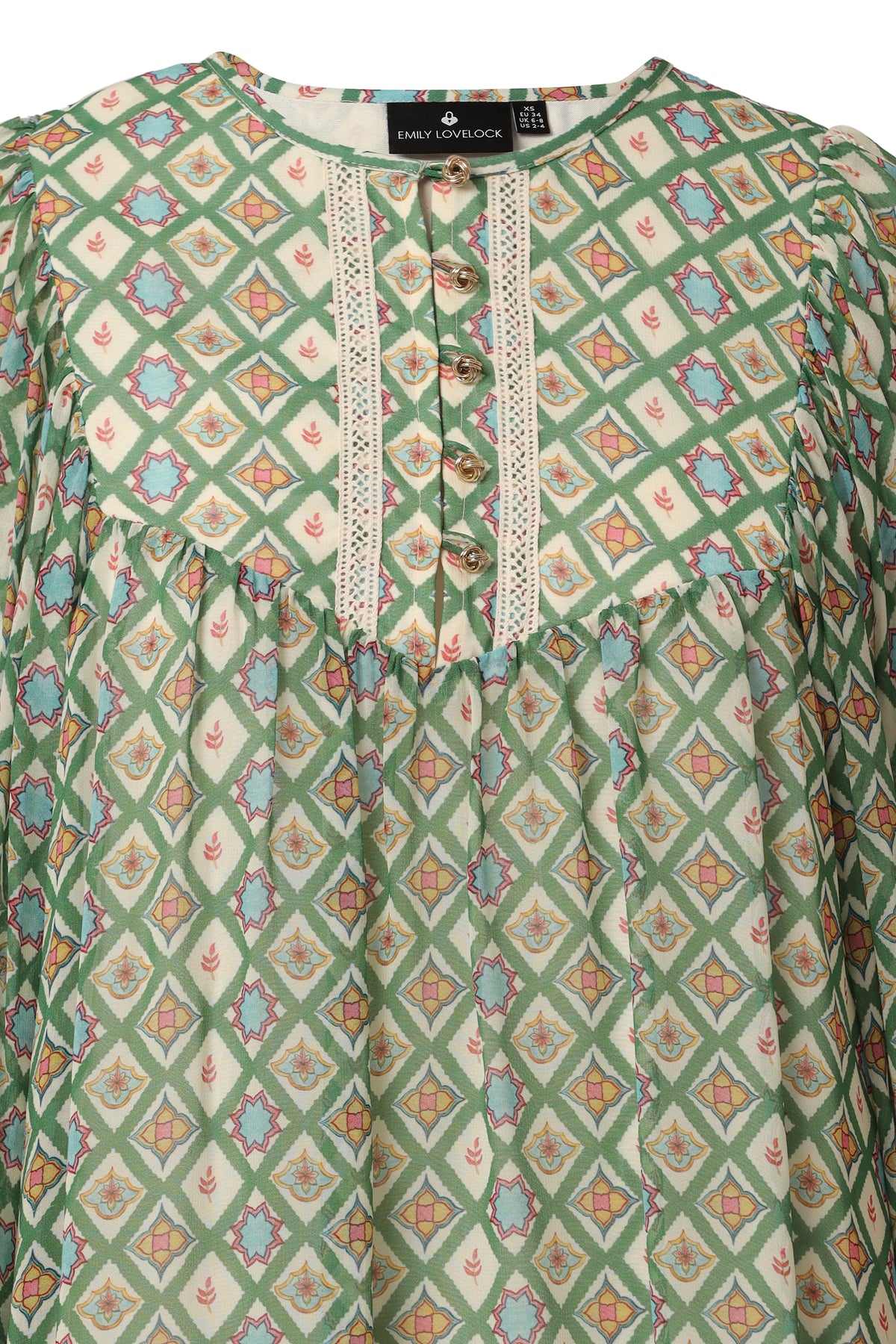 Emily Lovelock Viscose Georgette Ivory Bertha Blouse