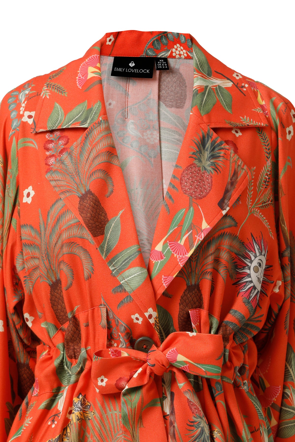 Emily Lovelock Tropical Orange Chaya Print Jacket