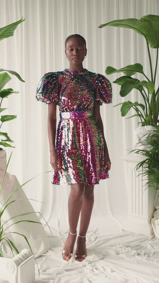 Celia B Wanderer Sequin Prism Dress