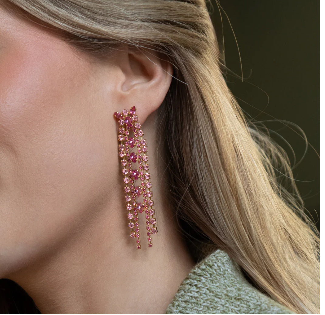 Caroline Svedbom Petite Penelope Earrings Gold Pink Combo