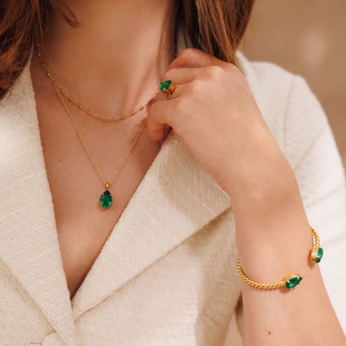 Caroline Svedbom Mini Drop Majestic Green Bracelet