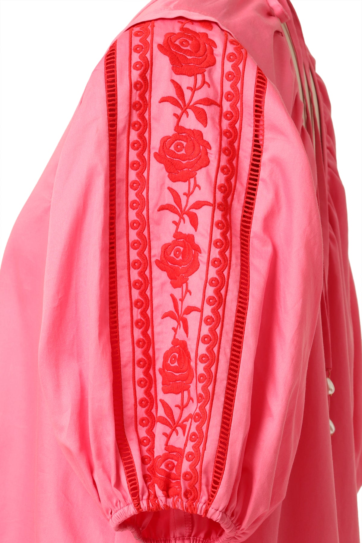 Emily Lovelock Nora Pink Morning Glory Organic Cotton Satin Top