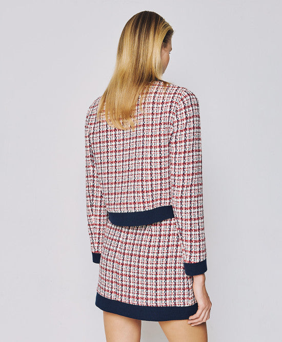 Access Fashion Cropped Tweed Blazer With Ribbed Details