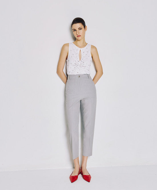 Access Fashion White Encrusted Top