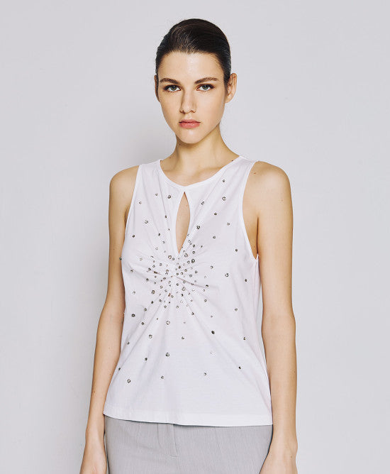 Access Fashion White Encrusted Top