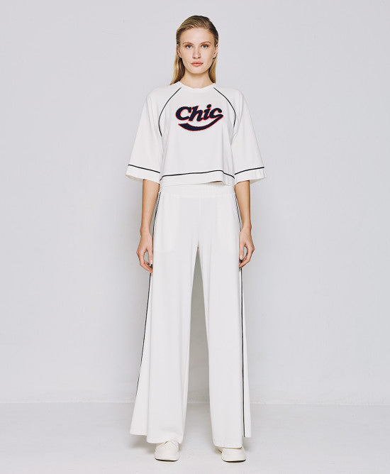 Access Fashion Chic White Blouse With Piping Details