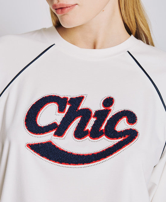 Access Fashion Chic White Blouse With Piping Details