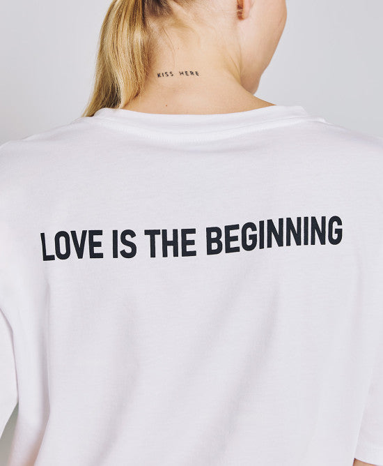 Access Fashion White Tshirt WIth A Print &amp; Heart Embroidery