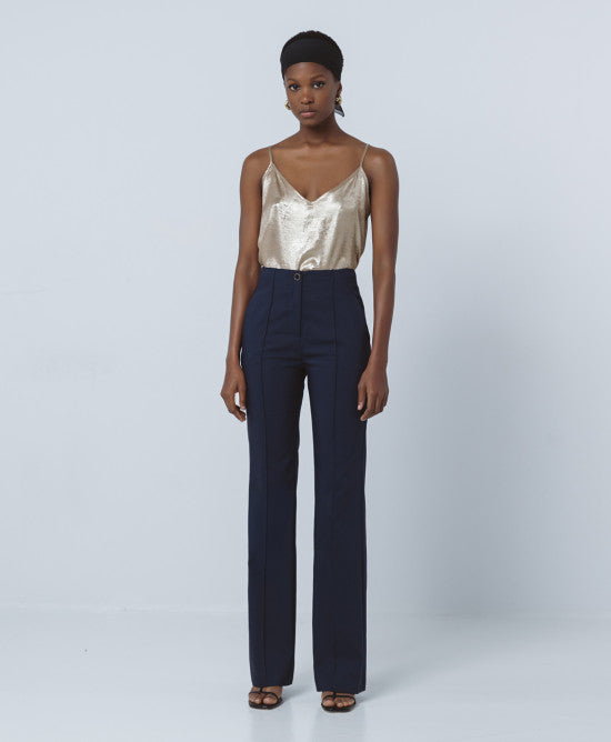 Access Fashion Cream Metallic Effect Strappy Top