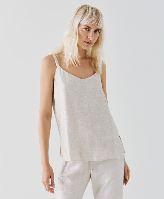 Access Fashion Sand Metallic-Effect Strappy Cami