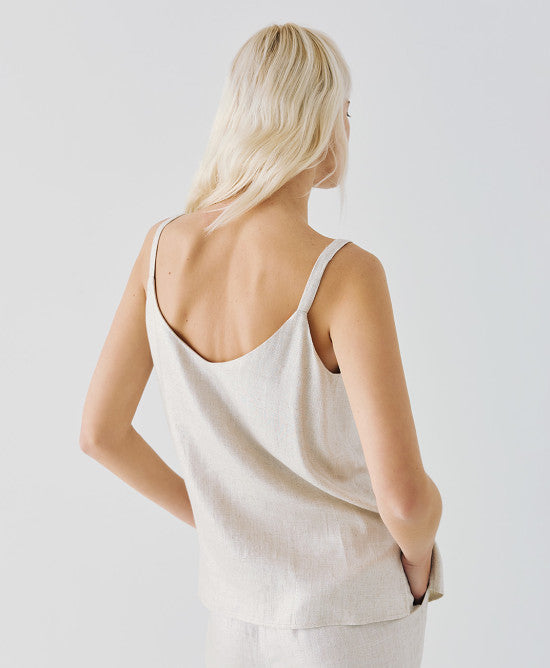 Access Fashion Sand Metallic-Effect Strappy Cami