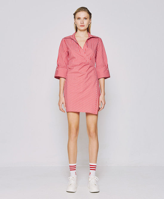 Access Fashion Striped Red Dress