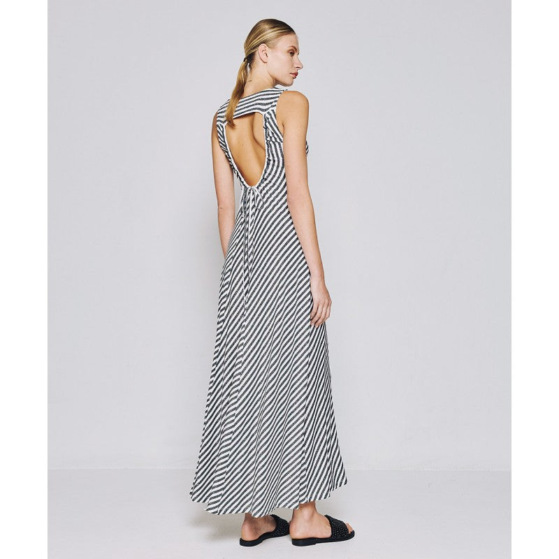 Access Fashion Striped Dress With Low Back