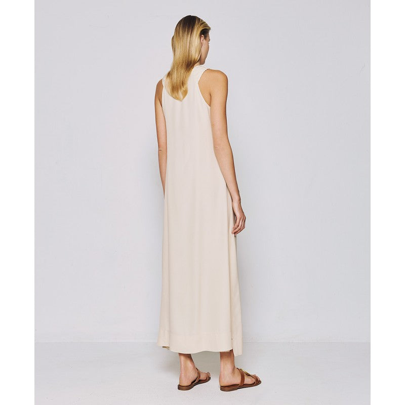 Access Fashion Cream Maxi Dress With A Metallic Detail
