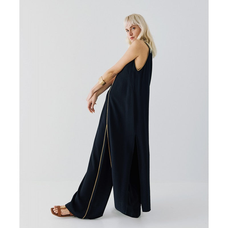 Access Fashion Black Tunic With Piping