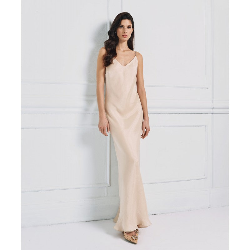 Access Fashion Vanilla Satin Maxi Dress