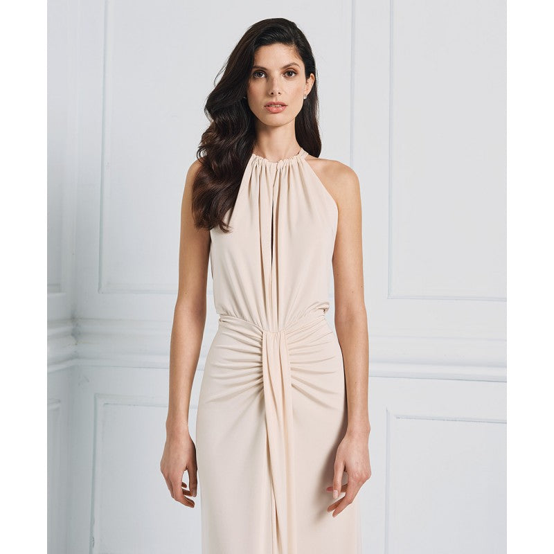 Access Fashion Vanilla Maxi Halter Neck Dress With Ruching