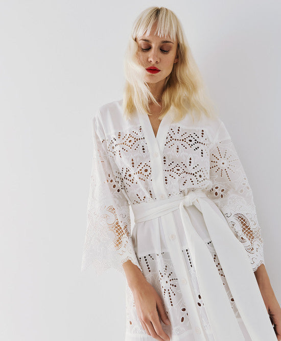 Access Fashion White Shirt Dress With Sequins