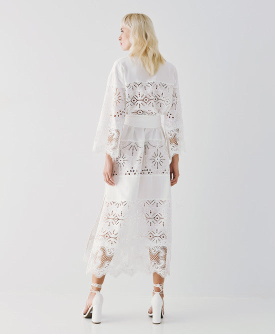 Access Fashion White Shirt Dress With Sequins