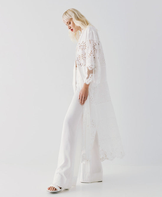 Access Fashion White Shirt Dress With Sequins