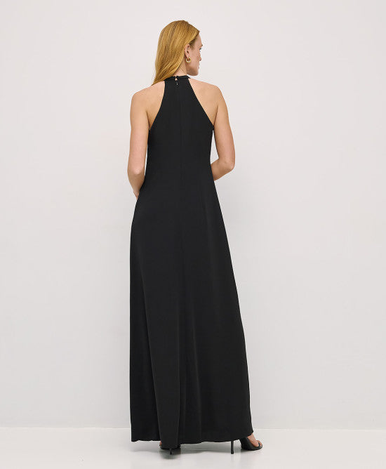 Access Fashion Black Maxi Dress With V Cut Out