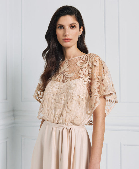 Access Fashion Mesh Dress With Embroideries