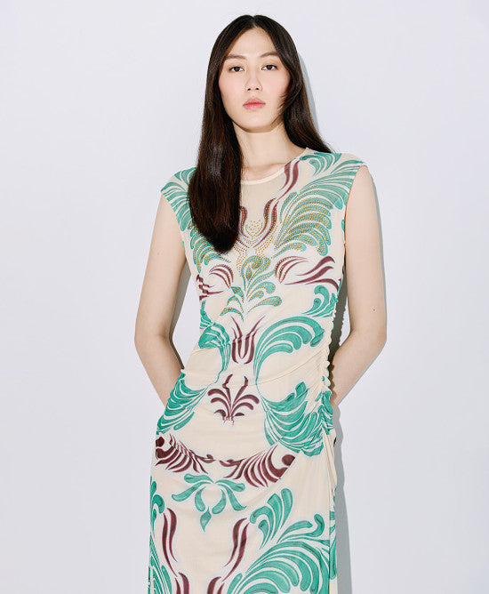 Access Fashion Green Maxi Dress - Tulle