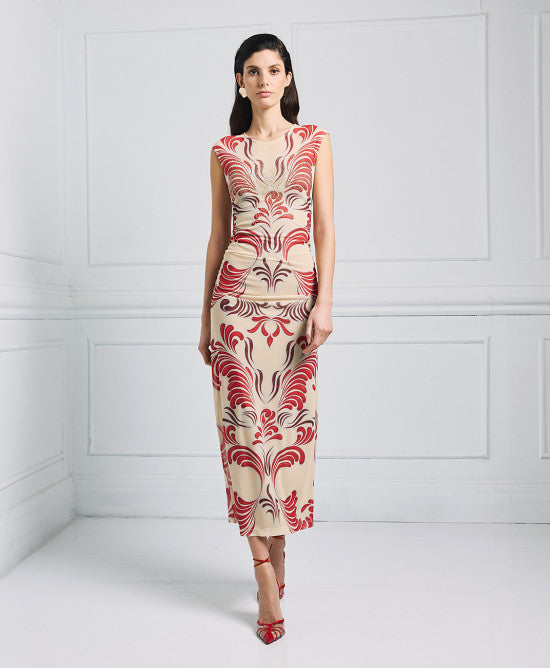 Access Fashion Red Maxi Dress - Tulle