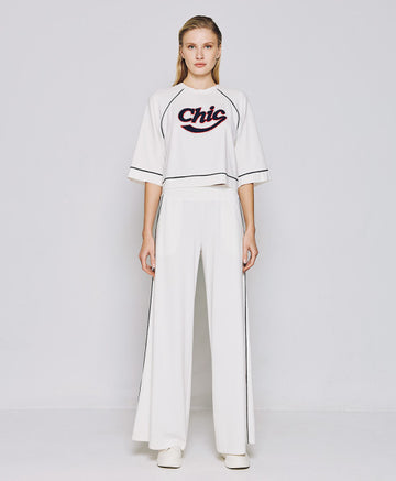 Access Fashion White Pants With Piping Details