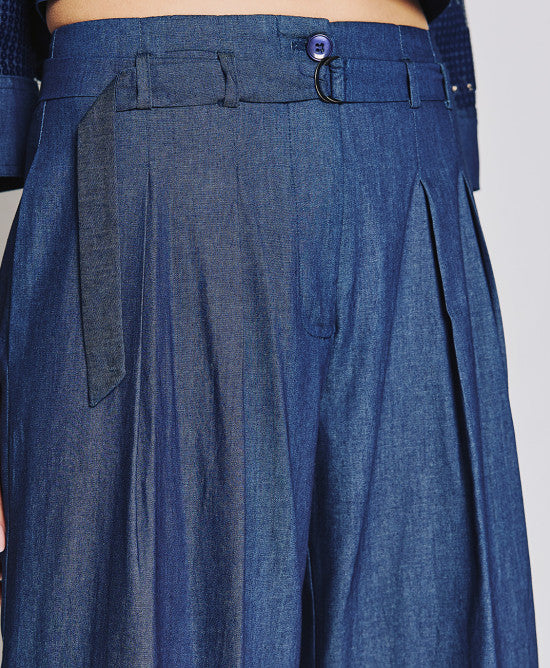 Access Fashion High Waist Denim Pants With Belt