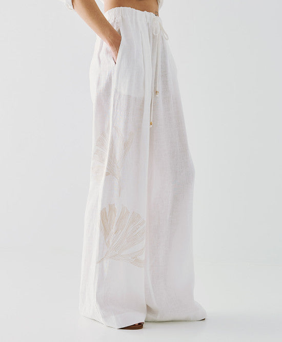 Access Fashion White Embroidery Pants
