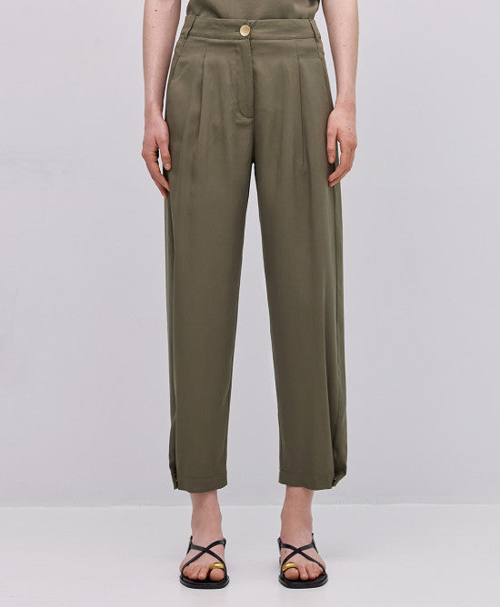 Access Fashion High Waisted Slouchy Green Trousers