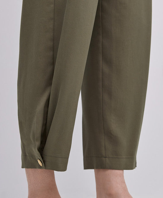 Access Fashion High Waisted Slouchy Green Trousers